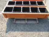 (2) 1' X 6' X 18''' PLANTER BOXES W/ (5) 1' X 1' PLASTIC PLANT BOXES