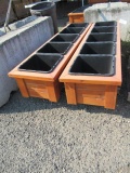 (2) 1' X 6' X 18''' PLANTER BOXES W/ (5) 1' X 1' PLASTIC PLANT BOXES