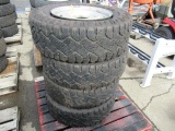 (4) GOODYEAR WRANGLER LT 265/70R17 TIRES ON 8 LUG WHEELS