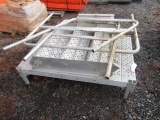 ALUMINUM PLATFORM W/ 4-STEP STAIR SET & HAND RAILS