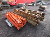 PALLET RACKING (8) LO' UPRIGHTS, (25) 90'' CROSS ARMS