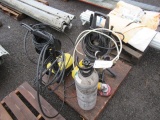 (2) ELECTRIC PRESSURE WASHERS, ANGLE GRINDER & A GAS CYLINDER