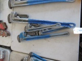 (4) ASSORTED SIZE RIDGID PIPE WRENCHES