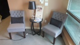 (2) CHAIRS, TABLE & LAMP