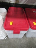 (3) STERILITE PLASTIC TOTES W/LIDS