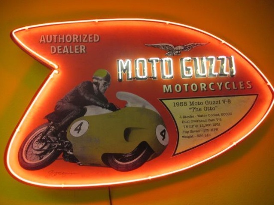 MOTO GUZZI AUTHORIZED DEALER NEON SIGN