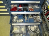 CONTENTS OF CABINET - ASSORTED MOTORCYCLE PARTS