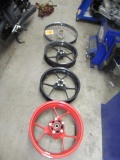 (4) ASSORTED MOTORCYCLE WHEELS