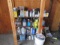 CONTENTS OF SHELVES - ASSORTED MARKING PAINT, OILS & CLEANERS