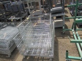 (2) ASSORTED SIZE ROLLING METAL WIRE CRATES