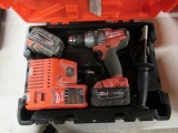 MILWAUKEE M18 DRILL W/(2) BATTERIES, CHARGER & CASE