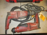 (2) HILTI TE 2 120V ROTARY HAMMER DRILLS