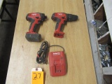 HILTI 22V CORDLESS IMPACT DRIVER & DRILL W/(1) BATTERY & CHARGER