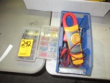 ASSORTED ELECTRICAL TESTERS & CONNECTORS