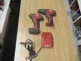 HILTI 22V CORDLESS IMPACT DRIVER & DRILL W/(1) BATTERY & CHARGER