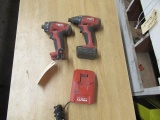 (2) HILTI 22V CORDLESS IMPACT DRIVERS W/(1) BATTERY & CHARGER