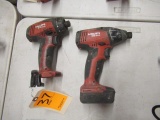 (2) HILTI 22V CORDLESS IMPACT DRIVERS W/(1) BATTERY