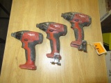 (3) HILTI 22V CORDLESS IMPACT DRIVERS