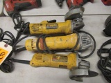 (3) DEWALT 4-1/2'' 120V ANGLE GRINDERS