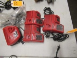 (4) MILWAUKEE M12/M18 BATTERY CHARGERS