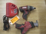 MILWAUKEE M12 IMPACT DRIVER & HACKZALL RECIPROCATING SAW W/CHARGER