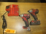 (2) MILWAUKEE M18 IMPACT DRIVERS W/BATTERY & CHARGER
