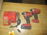 (2) MILWAUKEE M18 IMPACT DRIVERS W/BATTERY & CHARGER