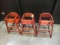 (3) WOOD HIGH CHAIRS