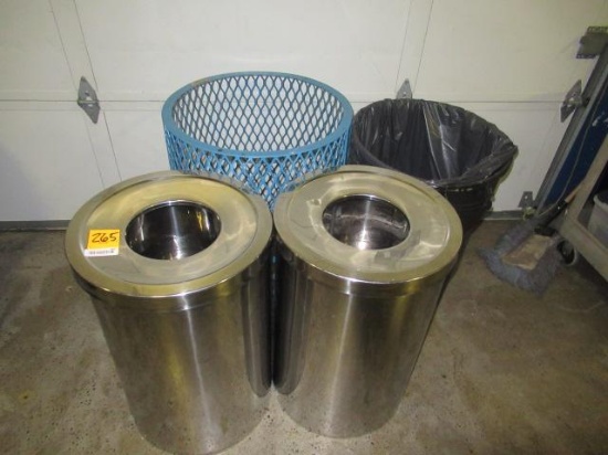 (4) ASSORTED TRASH CANS