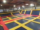 ''DODGE BALL'' TRAMPOLINE APPROX. 58' X 49'6'' X 11'6'' W/NETTING (*BUYER RESPONSIBLE FOR