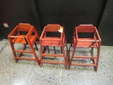 (3) WOOD HIGH CHAIRS