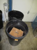 (2) TRASH CANS W/ASSORTED TRAMPOLINE MAT SPRINGS
