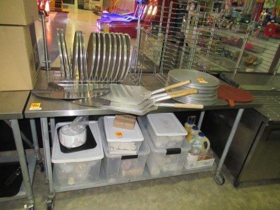 STAINLESS STEEL 30'' X 72'' ROLLING PREP TABLE