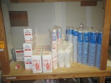 CONTENTS OF SHELF - ASSORTED DISPOSABLE CUPS & LIDS