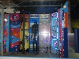 KLIME WALLZ 9 SECTION CLIMBING WALL W/(14) HARNESSES, APPROX. 16' TALL, 30'6'' WIDE, 15' DEEP (*
