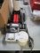 3 - power sharpeners, small elec pump, krups - grinder, stone