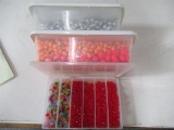 Organizer of beads, 2 small totes of floats