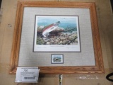 Rainbow On A Royal Coachman by Geoff - Hager, Signed, w/trout unlimited stamp, framed 19'' x 16''