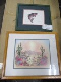 Southwestern Spring scenic print framed - 22'' x 17'' and Rainbow Trout Royal Milf by Teri Renee