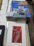 3 - framed hook & fly prints, unframed - fly fishing photos & 3 - Fishing books