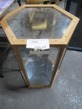 Hexagon wood glass counter display