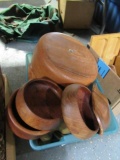 Wood bowls green tote