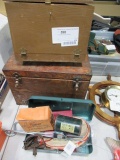 3 old tackle boxes w/collectibles