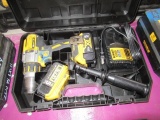 DEWALT 20V DRILL W/ BATTERIES, CHARGER & CASE