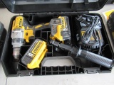 DEWALT 20V DRILL W/ BATTERIES, CHARGER & CASE