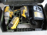 DEWALT 20V DRILL W/ BATTERIES, CHARGER & CASE