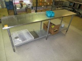 STAINLESS STEEL 24'' X 96'' PREP TABLE