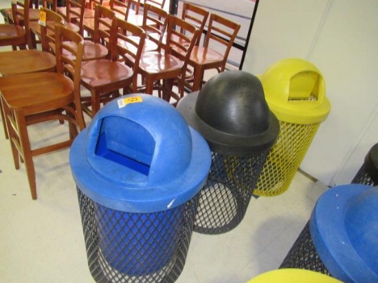 (3) METAL TRASH CAN CAGES