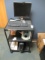 3 SHELF AV CART W/DELL COMPUTER, DELL MONITOR & EVOLIS ID CARD PRINTER