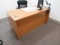 DESK, FILE CABINET, ROLLING CHAIR & (2) GUEST CHAIRS